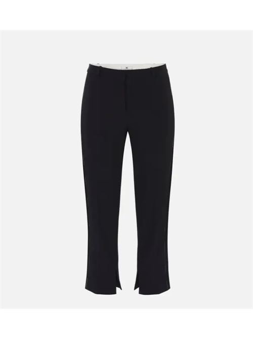 TROUSERS WITH SATIN BAND ELISABETTA FRANCHI | PA08856E2110 Nero